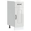 vidaXL Kitchen Base Cabinet "Kalmar" High Gloss White Engineered Wood
