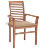 vidaXL Dining Chairs 4 pcs with Beige Cushions Solid Teak Wood
