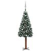 vidaXL Slim Pre-lit Christmas Tree with Ball Set Green 150 cm