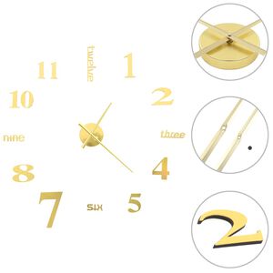 vidaXL 3D Wall Clock | High gloss gold | EVA (ethylene-vinyl acetate) | 100 cm