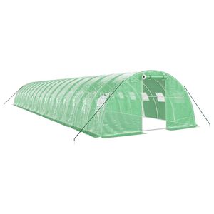 vidaXL Greenhouse with Steel Frame Green 64 m&sup2; 16x4x2 m