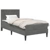 vidaXL Bed Frame with Mattress Dark Grey 90 x 190 cm Velvet