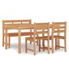 vidaXL 4 Piece Garden Dining Set Solid Wood Teak