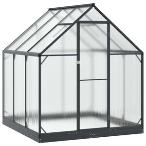 vidaXL Garden Greenhouse with Door Anthracite 183.5 x 183.5 x 207 cm