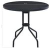 vidaXL Garden Table Black 80 cm Steel and Glass