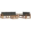 vidaXL Outdoor Sofa Set with Cushion 6 pcs Natural and Anthracite