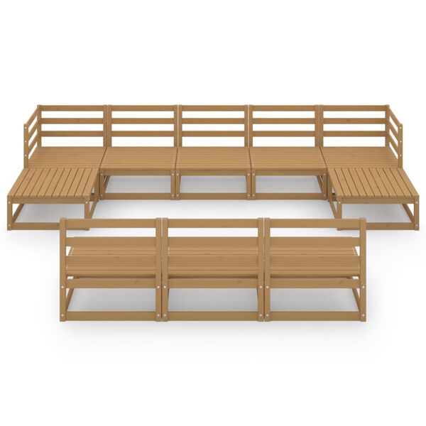 vidaXL 10 Piece Garden Lounge Set Solid Pinewood