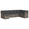 vidaXL 8 Piece Garden Sofa Set with Cushions Grey Poly Rattan