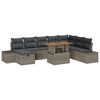 vidaXL Garden Sofa Set with Storage 9 pcs Grey Poly rattan