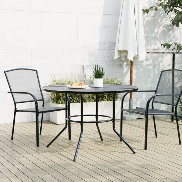 vidaXL Patio Table Round Anthracite &Oslash;110x72.5 cm Powder-coated Steel