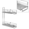 vidaXL 2-Tier Pull-out Kitchen Wire Basket Silver 47x15x54.5 cm