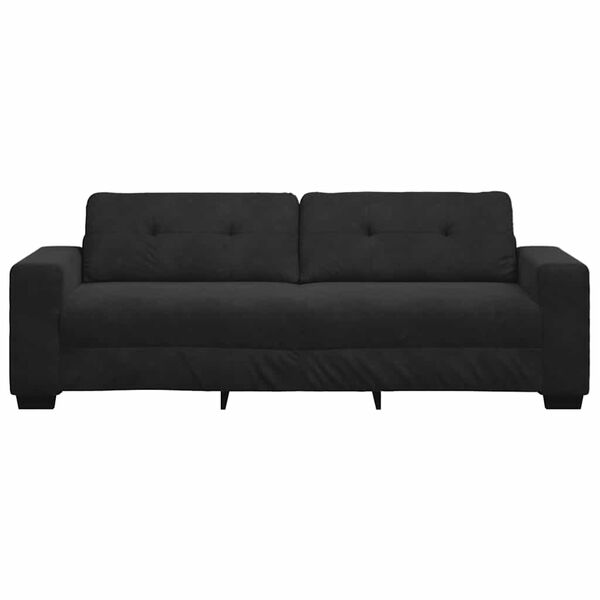vidaXL 3-Seater Sofa Black 220x78x80 cm Velvet