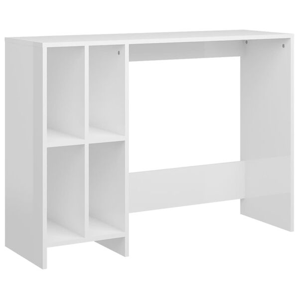 vidaXL Notebook Desk High Gloss White 102.5x35x75 cm Engineered Wood