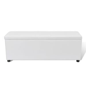 vidaXL Hocker | White | PVC: 94%, Cotton: 4%, Polyester: 2% | Medium