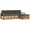vidaXL Outdoor Sofa Set Natural and Anthracite 249.5 x 162.5 x 73 cm
