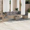 vidaXL 7 Piece Garden Sofa Set with Cushions Beige Poly Rattan