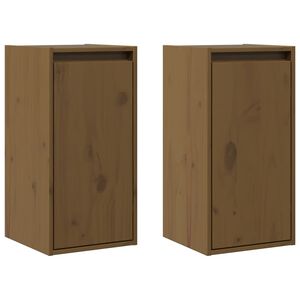 vidaXL Wall Cabinets 2 pcs Honey Brown 30x30x60 cm Solid Wood Pine