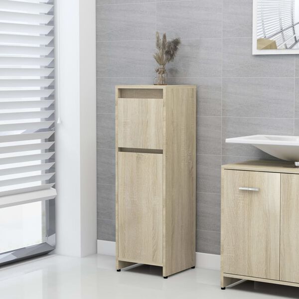 vidaXL Bathroom Cabinet Sonoma Oak 30x30x95 cm Engineered Wood
