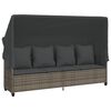 vidaXL 5 Piece Garden Sofa Set with Cushions Grey Poly Rattan