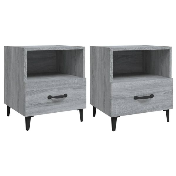 vidaXL Bedside Cabinets 2 pcs Grey Sonoma Engineered Wood