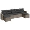 vidaXL 7 Piece Garden Sofa Set with Cushions Grey Poly Rattan
