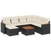 vidaXL 8 Piece Garden Sofa Set with Cushions Black Poly Rattan