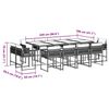 vidaXL 13 Piece Garden Dining Set with Cushions Beige Poly Rattan
