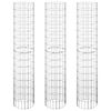 vidaXL Circular Gabion Raised Beds 3 pcs Galvanised Steel Ø30x150 cm