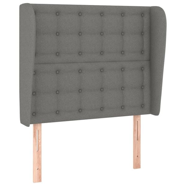 vidaXL Headboard with Ears Dark Grey 83 cm Fabric