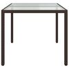 vidaXL Garden Table 150x90x75 cm Tempered Glass and Poly Rattan Brown