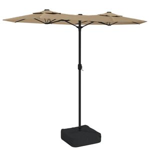 vidaXL Double-Head Garden Parasol Taupe 316x145 cm