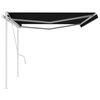 vidaXL Manual Retractable Awning with Posts 5x3 m Anthracite