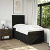 vidaXL Box Spring Bed with Mattress Black King Single Fabric