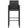 vidaXL Garden Bar Stools 2 pcs Black Poly Rattan