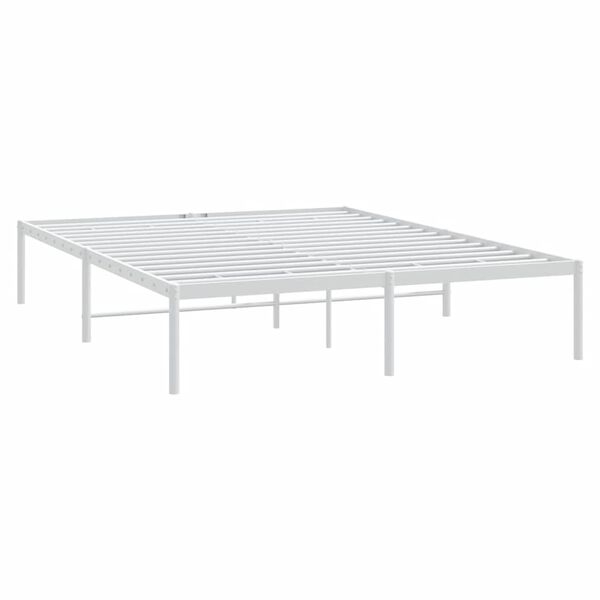 vidaXL Metal Bed Frame without Mattress White 150x200cm