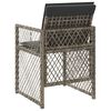 vidaXL Garden Chairs with Cushions 4 pcs Grey Poly Rattan