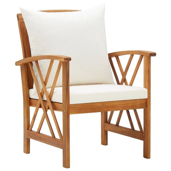 vidaXL Garden Chairs with Cushions 2 pcs Solid Acacia Wood
