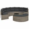 vidaXL 3 Piece Garden Sofa Set Half-Round Grey Poly Rattan