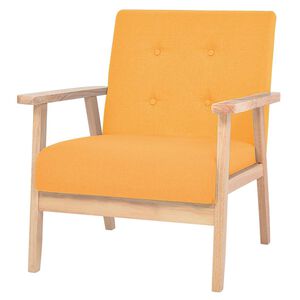 vidaXL Armchair Yellow Fabric