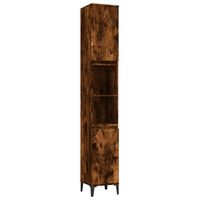 vidaXL Bathroom Cabinet Smoked Oak 30x30x190 cm Engineered Wood