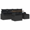 vidaXL Garden Sofa Set with Cushion 6 pcs Black