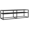 vidaXL TV Cabinet | Black | Tempered Glass | Medium | TV Cabinet | Rectangular