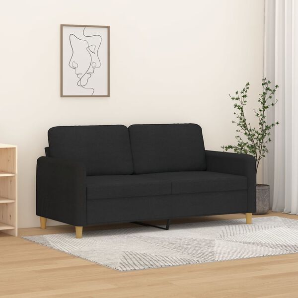 vidaXL 2-Seater Sofa Black 140 cm Fabric