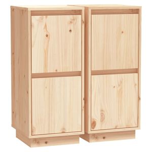 vidaXL Sideboards 2 pcs 31,5x34x75 cm Solid Wood Pine
