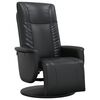 vidaXL Recliner Chair with Footrest Black Faux Leather