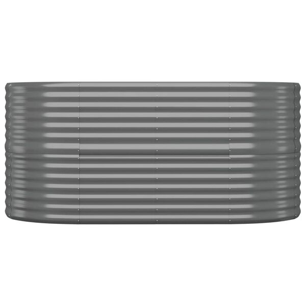 vidaXL Garden Raised Bed Galvanised Steel 152x80x68 cm Grey