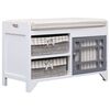 vidaXL Hall Bench | White and brown | Paulownia wood and MDF | 70 x 33.5 x 45 cm