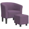 vidaXL Tub Chair with Footstool Purple Fabric