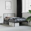 vidaXL Metal Bed Frame without Mattress with Headboard Black 90x190cm