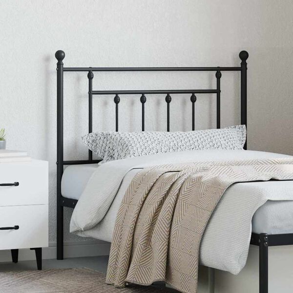 vidaXL Metal Replace Headboard Black 90 cm